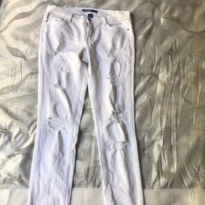 White ripped jeans